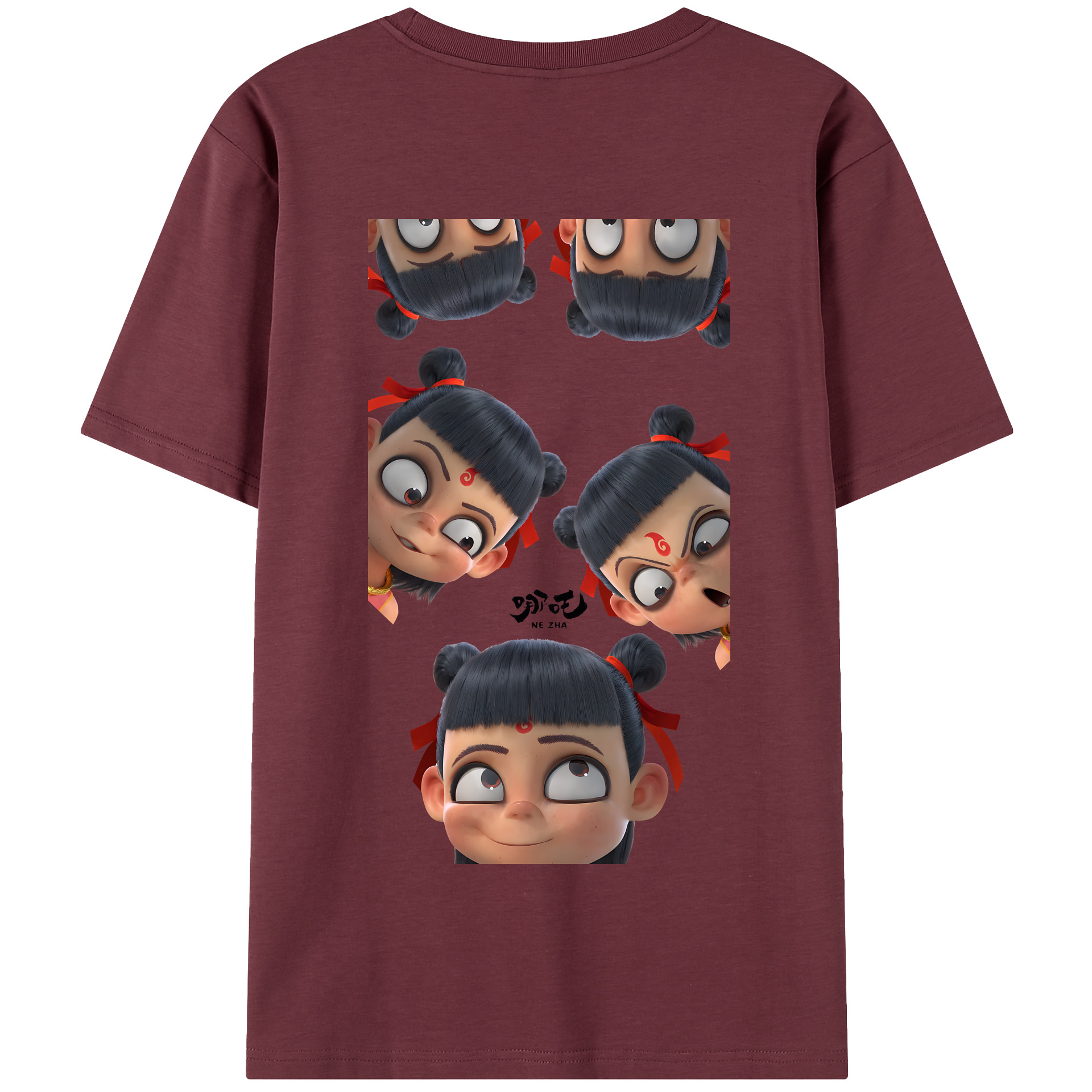 （画像用） Ne Zha 2 ナタ 魔童の大暴れ 綿100％半袖Tシャツ（背面プリント）